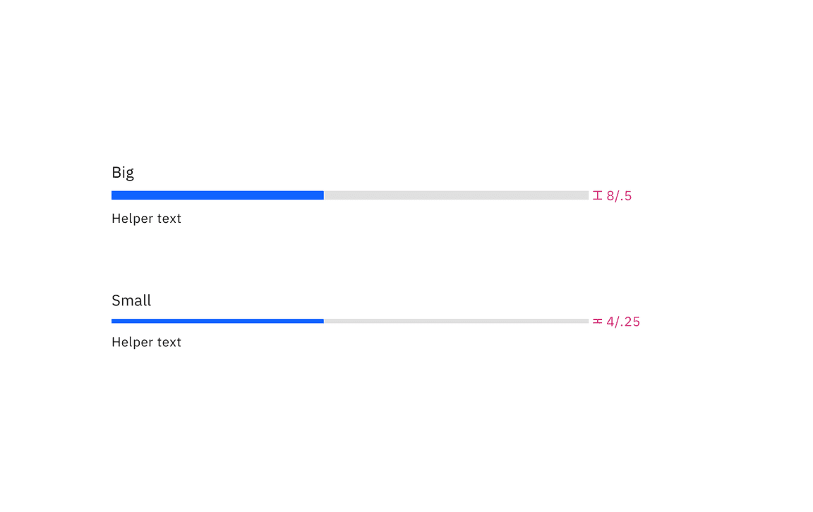 Progress bar sizes